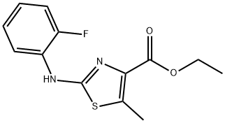 2-(2-Fluorophenylamino)-5-methylthiazole-4-carboxylic acid ethyl ester Structure
