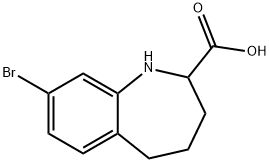 8-bromo-2,3,4,5-tetrahydro-1H-benzo[b]azepine-2-carboxylic acid Struktur