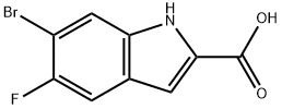 6-bromo-5-fluoro-1H-indole-2-carboxylic acid, 1781698-98-3, 结构式
