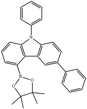 3,9-二苯基-5-(4,4,5,5-四甲基-1,3,2-二氧硼杂环戊烷-2-基)-9H-咔唑,1801420-79-0,结构式