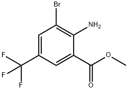 2-Amino-3-bromo-5-trifluoromethyl-benzoic acid methyl ester Struktur