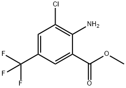 2-氨基-3-氯-5-三氟甲基苯甲酸甲酯 结构式