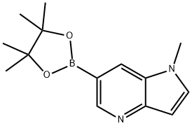 1-Methyl-6-(4,4,5,5-tetramethyl-[1,3,2]dioxaborolan-2-yl)-1H-pyrrolo[3,2-b]pyridine Struktur