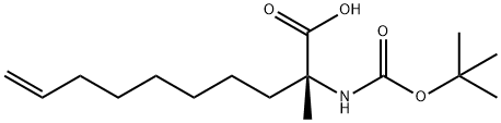(R)-2-((叔丁氧基羰基)氨基)-2-甲基癸-9-烯酸, 1809308-81-3, 结构式
