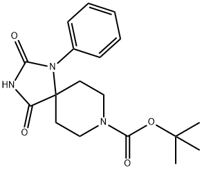tert-Butyl 2,4-dioxo-1-phenyl-1,3,8-triazaspiro[4.5]decane-8-carboxylate Structure