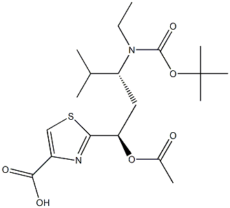 2-((1R,3R)-1-acetoxy-3-((tert-butoxycarbonyl)(ethyl)amino)-4-methylpentyl)thiazole-4-carboxylic acid,1817735-95-7,结构式