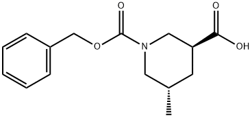 Trans-1-(Benzyloxycarbonyl)-5-Methylpiperidine-3-Carboxylic Acid*,1820583-25-2,结构式