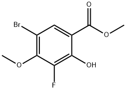 5-溴-3-氟-2-羟基-4-甲氧基苯甲酸甲酯,1820815-31-3,结构式
