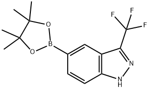 5-(4,4,5,5-tetramethyl-1,3,2-dioxaborolan-2-yl)-3-(trifluoromethyl)-1H-indazole Structure
