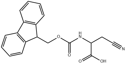3-cyano-2-(9H-fluoren-9-ylmethoxycarbonylamino)propanoic acid Structure