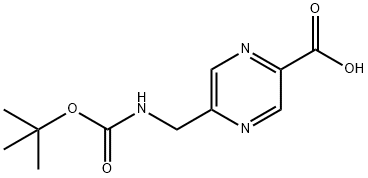 5-((叔丁氧羰基)氨基)甲基)吡嗪-2-羧酸,1824146-33-9,结构式