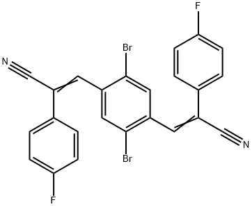 -{2,5-Dibromo-4-[2-cyano-2-(4-fluoro-phenyl)-vinyl]-phenyl}-2-(4-fluoro-phenyl)-acrylonitrile 结构式