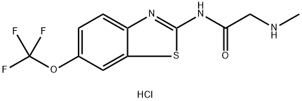 2-(methylamino)-N-[6-(trifluoromethoxy)-2-benzothiazolyl]Acetamide hydrochloride Struktur