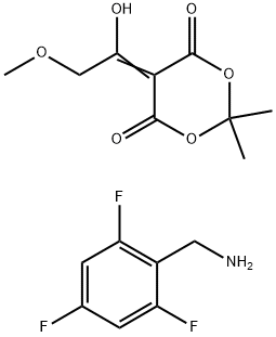 (2,4,6-TRIFLUOROPHENYL)METHANAMINIUM 1-(2,2-DIMETHYL-4,6-DIOXO-1,3-DIOXAN-5-YLIDENE)-2-METHOXYETHAN-1-OLATE,1846582-21-5,结构式