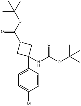 N,1-二-BOC-3-(4-溴苯基)-3-杂氮环丁胺, 1864803-36-0, 结构式