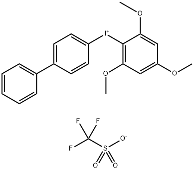 4-ビフェニリル(2,4,6-トリメトキシフェニル)ヨードニウムトリフルオロメタンスルホナート 化学構造式