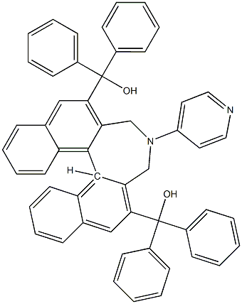 (S)-[4-(ピリジン-4-イル)-4,5-ジヒドロ-3H-ジナフト[2,1-c:1',2'-e]アゼピン-2,6-ジイル]ビス(ジフェニルメタノール) 化学構造式