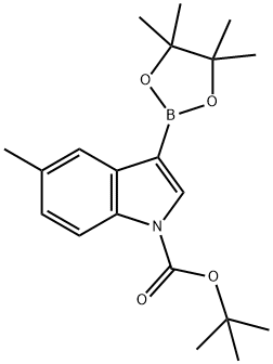 tert-butyl 5-methyl-3-(4,4,5,5-tetramethyl-1,3,2-dioxaborolan-2-yl)-1H-indole-1-carboxylate Struktur