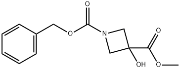 3-ヒドロキシアゼチジン-1,3-ニカルボン酸1-ベンジル3-メチル 化学構造式