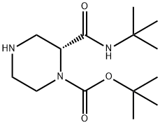 tert-butyl (R)-2-(tert-butylcarbamoyl)piperazine-1-carboxylate Structure