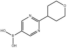 (2-(tetrahydro-2H-pyran-4-yl)pyrimidin-5-yl)boronic acid Struktur