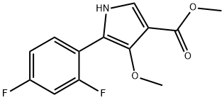methyl 5-(2,4-difluorophenyl)-4-methoxy-1H-pyrrole-3-carboxylate, 1902955-29-6, 结构式