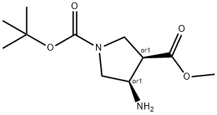 CIS-1-BOC-4-氨基吡咯烷-3-甲酸甲酯 结构式