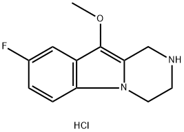 8-fluoro-10-Methoxy-1,2,3,4-tetrahydropyrazino[1,2-a]indole hydrochloride Struktur