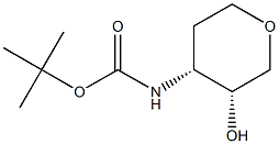 tert-butyl ((3R,4R)-3-hydroxytetrahydro-2H-pyran-4-yl)carbamate Structure