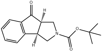 CIS-(3AR,8AR)-叔-丁基 8-氧亚基-3,3A,8,8A-四氢茚并[1,2-C]吡咯-2(1H)-甲酸基酯 结构式