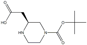 (S)-2-(4-(叔丁氧羰基)哌嗪-2-基)乙酸 结构式