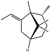 Bicyclo[3.2.1]octane, 7-ethylidene-1,2,8,8-tetramethyl-, (1R,2R,5R,7E)- Structure
