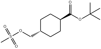 Cyclohexanecarboxylic acid, 4-[[(methylsulfonyl)oxy]methyl]-1,1-dimethyl ester, trans- 结构式