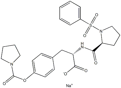 N-(Benzenesulfonyl)-L-prolyl-L-O-(1-pyrrolidinylcarbonyl)tyrosine sodium salt, 1947348-42-6, 结构式