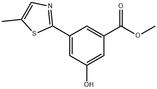 methyl 3-hydroxy-5-(5-methylthiazol-2-yl)benzoate 结构式