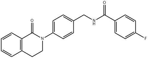 Benzamide, N-[[4-(3,4-dihydro-1-oxo-2(1H)-isoquinolinyl)phenyl]methyl]-4-fluoro- Structure