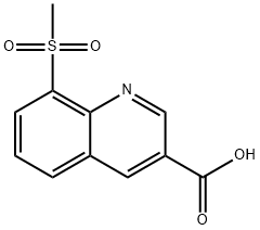 8-(メチルスルホニル)キノリン-3-カルボン酸 化学構造式