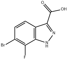 6-溴-7-氟-1H-吲唑-3-羧酸 结构式