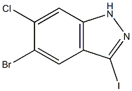 5-溴-6-氯-3-碘-1H-吲唑, 1956371-54-2, 结构式