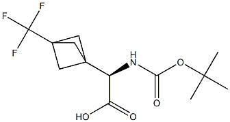 (2R)-2-{[(tert-butoxy)carbonyl]amino}-2-[3-(trifluoromethyl)bicyclo[1.1.1]pentan-1-yl]acetic acid Struktur