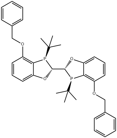(2R,2'R,3R,3'R)-3,3'-Bis(tert-butyl)-2,2',3,3'-tetrahydro-4,4'-bis(phenylmethoxy)-2,2'-bi-1,3-benzoxaphosphole Struktur