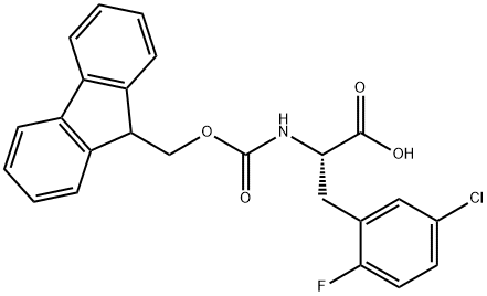 (S)-2-((((9H-fluoren-9-yl)methoxy)carbonyl)amino)-3-(5-chloro-2-fluorophenyl)propanoic acid 化学構造式
