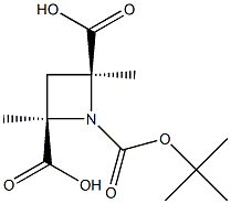 顺式-1-BOC-氮杂环丁烷-2,4-二羧酸二甲酯 结构式