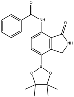 N-(3-oxo-7-(4,4,5,5-tetramethyl-1,3,2-dioxaborolan-2-yl)isoindolin-4-yl)benzamide,2030181-77-0,结构式