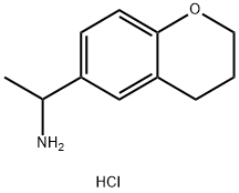 1-(3,4-二氢-2H-1-苯并吡喃-6-基)乙烷-1-胺盐酸 结构式