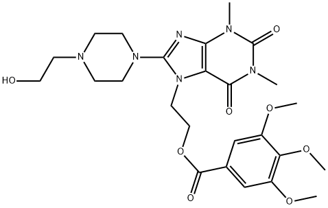 20367-01-5 2-{8-[4-(2-hydroxyethyl)-1-piperazinyl]-1,3-dimethyl-2,6-dioxo-1,2,3,6-tetrahydro-7H-purin-7-yl}ethyl 3,4,5-trimethoxybenzoate