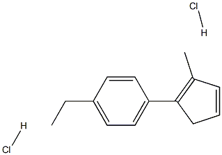 1-ethyl-4-(2-methylcyclopenta-1,3-dien-1-yl)benzene dihydrochloride Structure