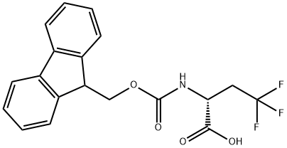 (R)-2-((((9H-fluoren-9-yl)methoxy)carbonyl)amino)-4,4,4-trifluorobutanoic acid Structure