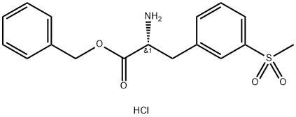 (R)-Benzyl 2-amino-3-(3-(methylsulfonyl)phenyl)propanoate hydrochloride Structure