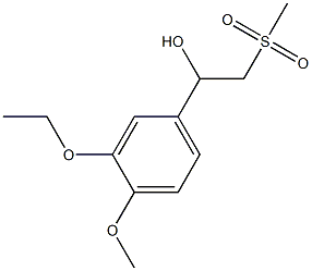 1-(3-乙氧基-4-甲氧基苯基)-2-(甲基磺酰基)乙醇 结构式